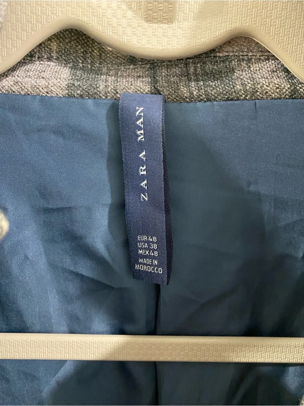 Zara Gray and Green Plaid Men’s Blazer